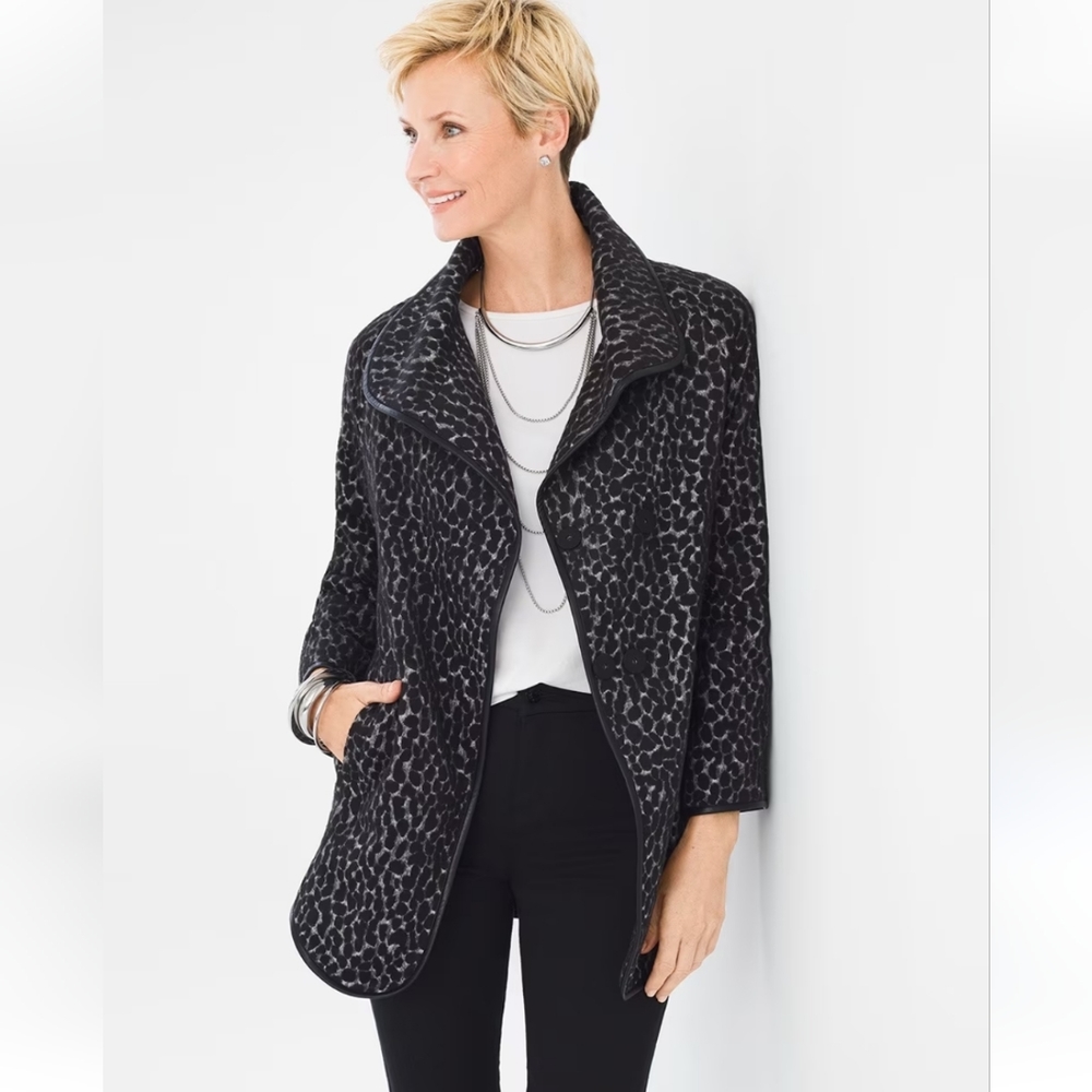 Chico's Jacket Size 3 (XLARGE) Black, White and Grey